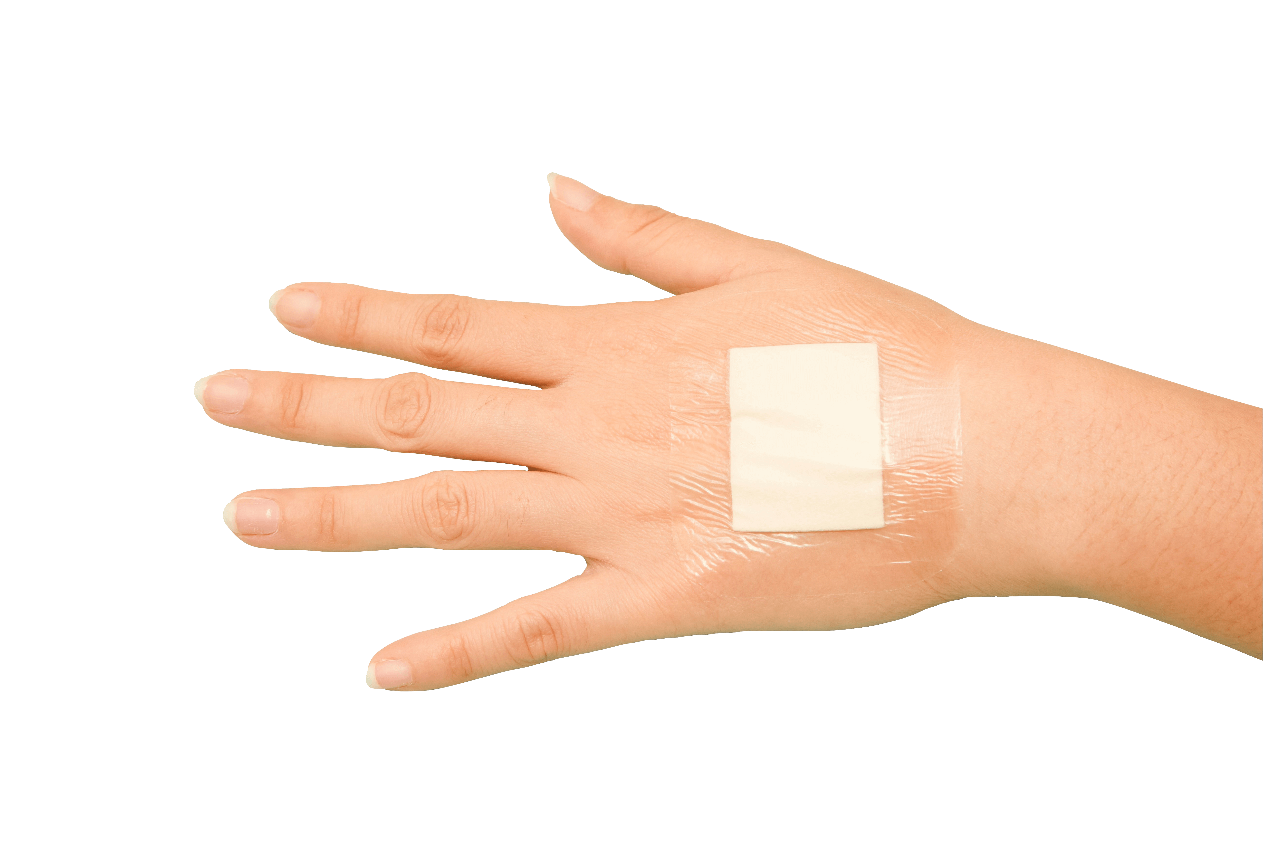 Transmucosal/transdermal drug delivery Hand with a strip